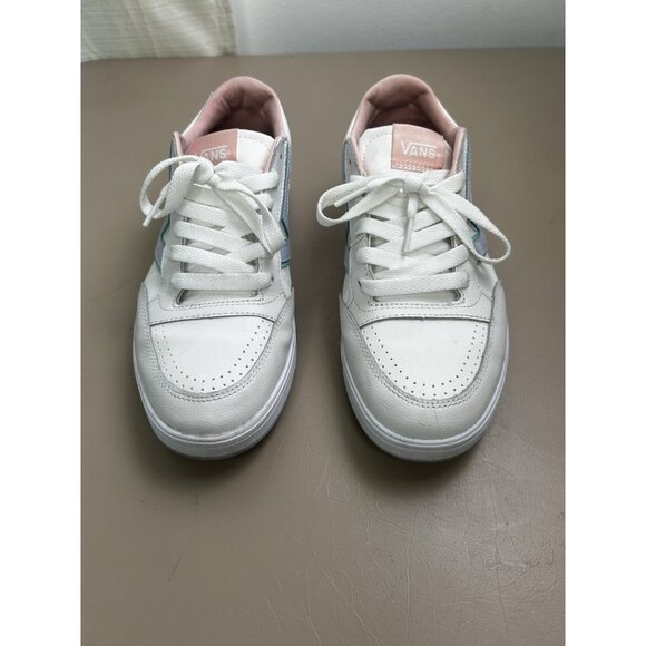 Vans Lowland ComfyCush Sneakers Women 11 Mens 9.5 White Rose Lace-Up Shoe 721356 - Picture 7 of 14